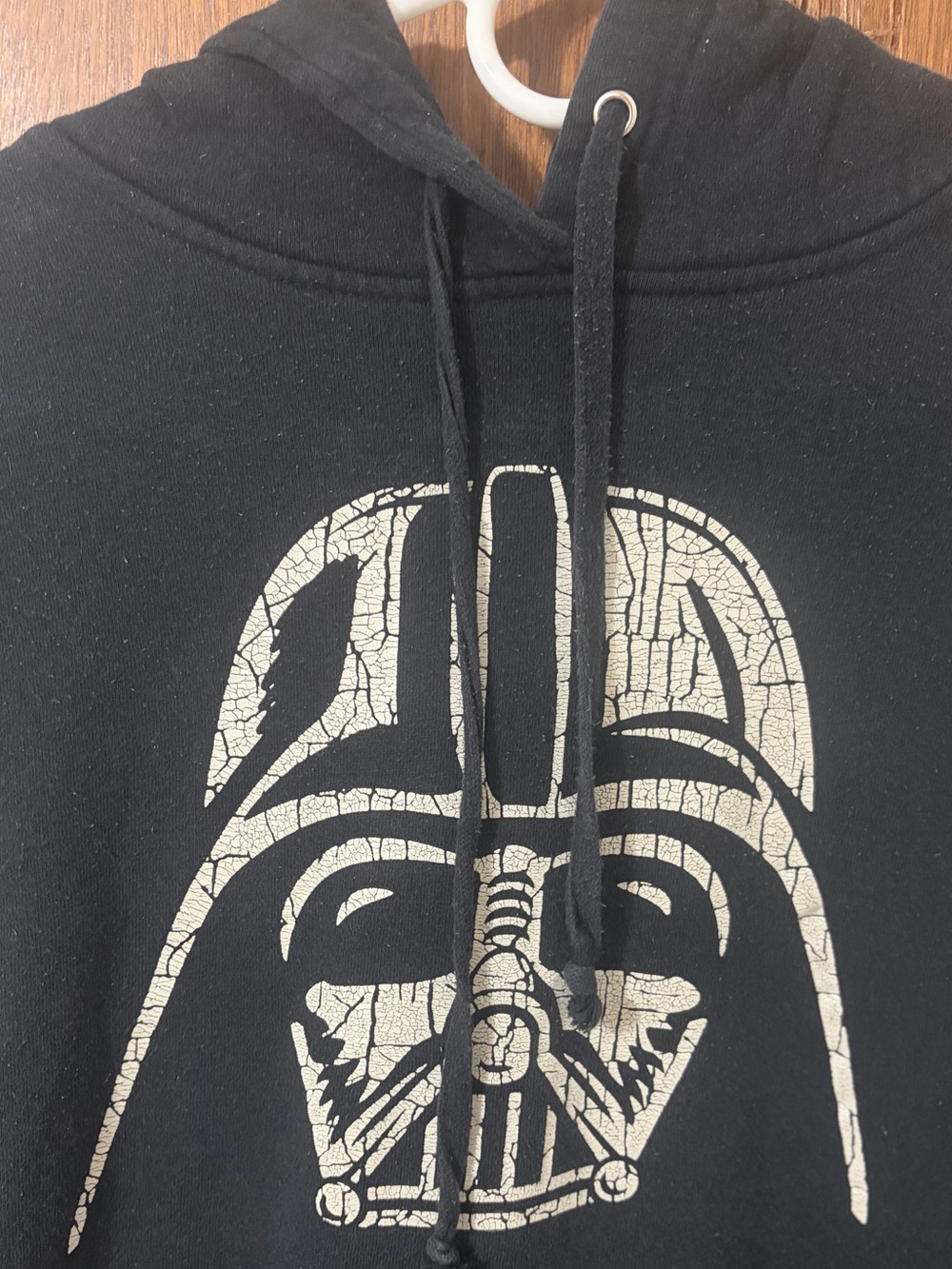 Star Wars Men's Black Crewneck Sweatshirt with White Darth Vader Graphic